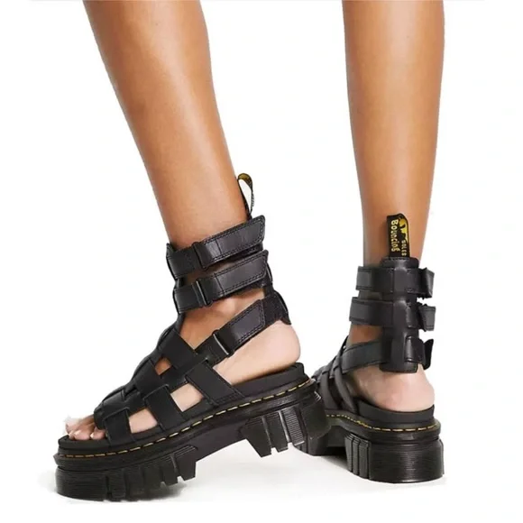 Dr Martens Ricki gladiator Black Nappa Sandals - Picture 3 of 12